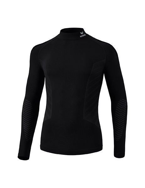Erima Functional Underwear Long Sleeve Shirt Athletic Turtleneck with Collar (Seamless) Black Men's